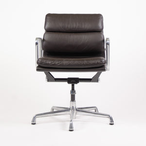 SOLD Herman Miller Eames Soft Pad Aluminum Group Chair Brown Leather 2000's