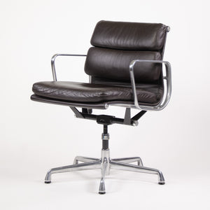 SOLD Herman Miller Eames Soft Pad Aluminum Group Chair Brown Leather 2000's