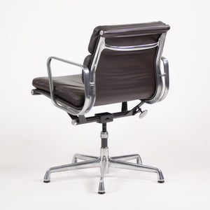 SOLD Herman Miller Eames Soft Pad Aluminum Group Chair Brown Leather 2000's