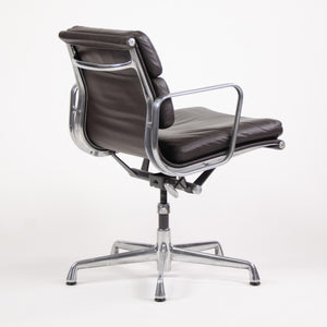 SOLD Herman Miller Eames Soft Pad Aluminum Group Chair Brown Leather 2000's