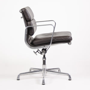 SOLD Herman Miller Eames Soft Pad Aluminum Group Chair Brown Leather 2000's