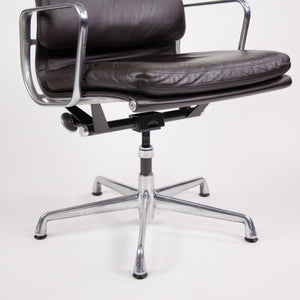 SOLD Herman Miller Eames Soft Pad Aluminum Group Chair Brown Leather 2000's