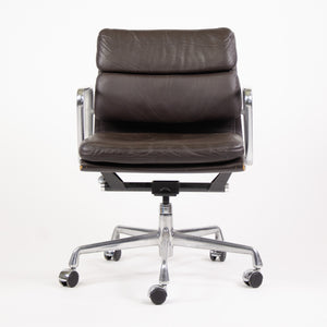 SOLD Herman Miller Eames Soft Pad Aluminum Group Chair Brown Leather 2000's
