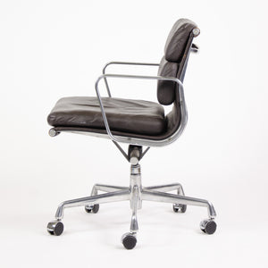 SOLD Herman Miller Eames Soft Pad Aluminum Group Chair Brown Leather 2000's