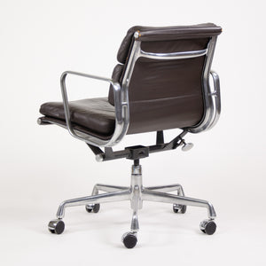 SOLD Herman Miller Eames Soft Pad Aluminum Group Chair Brown Leather 2000's