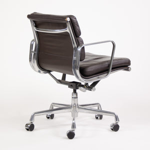 SOLD Herman Miller Eames Soft Pad Aluminum Group Chair Brown Leather 2000's