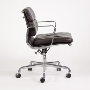 SOLD Herman Miller Eames Soft Pad Aluminum Group Chair Brown Leather 2000's