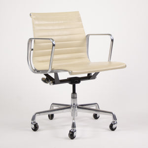 SOLD Herman Miller Eames Aluminum Group Executive Low Back Chair Ivory Leather 2000's