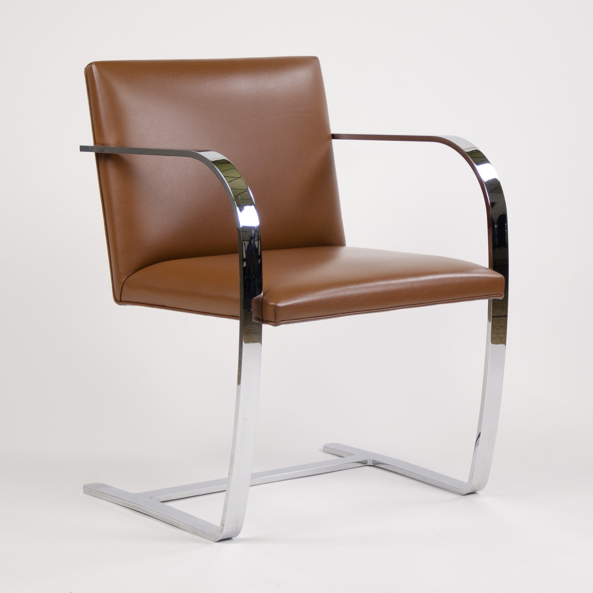 SOLD Knoll Mies Van Der Rohe Brno Chairs Brown Leather 3x Available