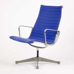 SOLD Blue Eames Herman Miller Aluminum Group Fabric Lounge Chairs Rare