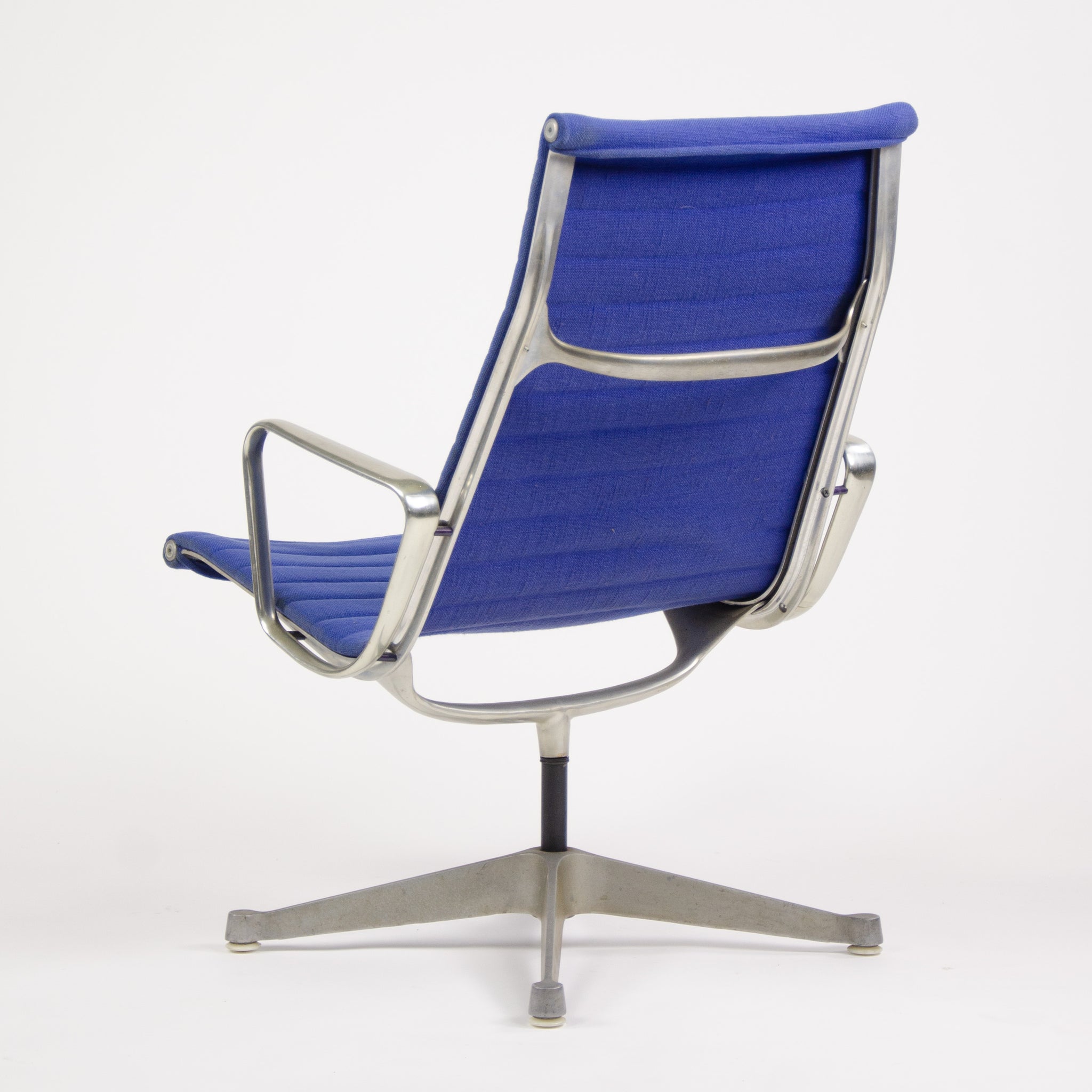 SOLD Blue Eames Herman Miller Aluminum Group Fabric Lounge Chairs Rare