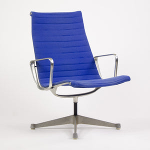 SOLD Blue Eames Herman Miller Aluminum Group Fabric Lounge Chairs Rare