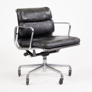 SOLD Herman Miller Eames Vintage Soft Pad Aluminum Group Chair Black Leather