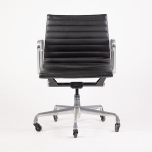 SOLD Herman Miller Eames Low Aluminum Group Executive Desk Chairs Black Leather 2006