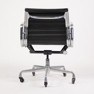 SOLD Herman Miller Eames Low Aluminum Group Executive Desk Chairs Black Leather 2006