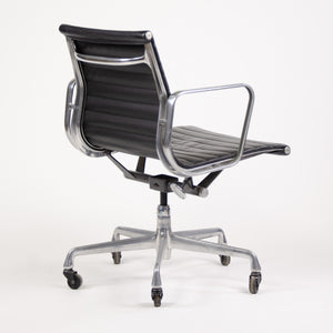 SOLD Herman Miller Eames Low Aluminum Group Executive Desk Chairs Black Leather 2006