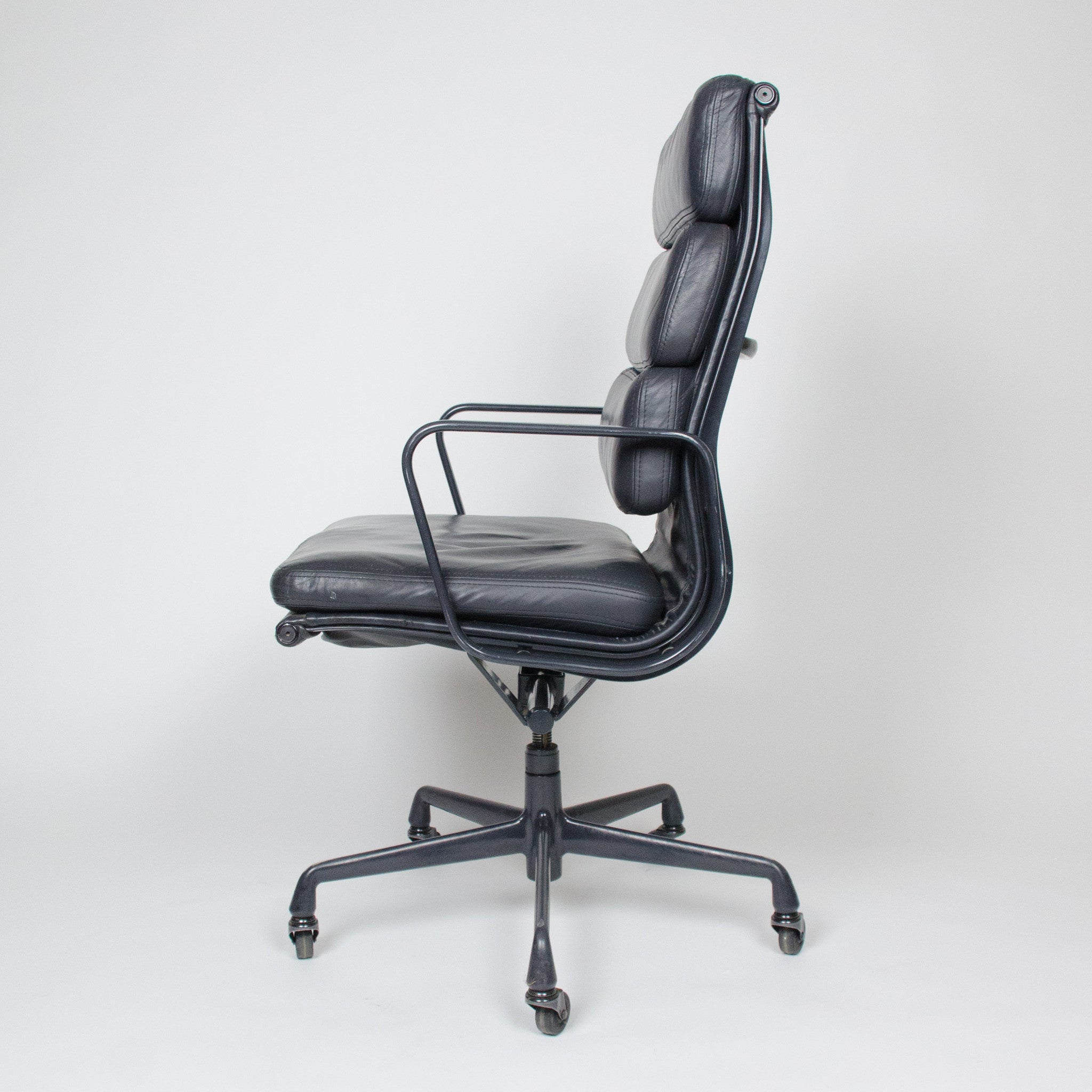 SOLD Dark Gray Eames Herman Miller Soft Pad High Back Aluminum Group Chair