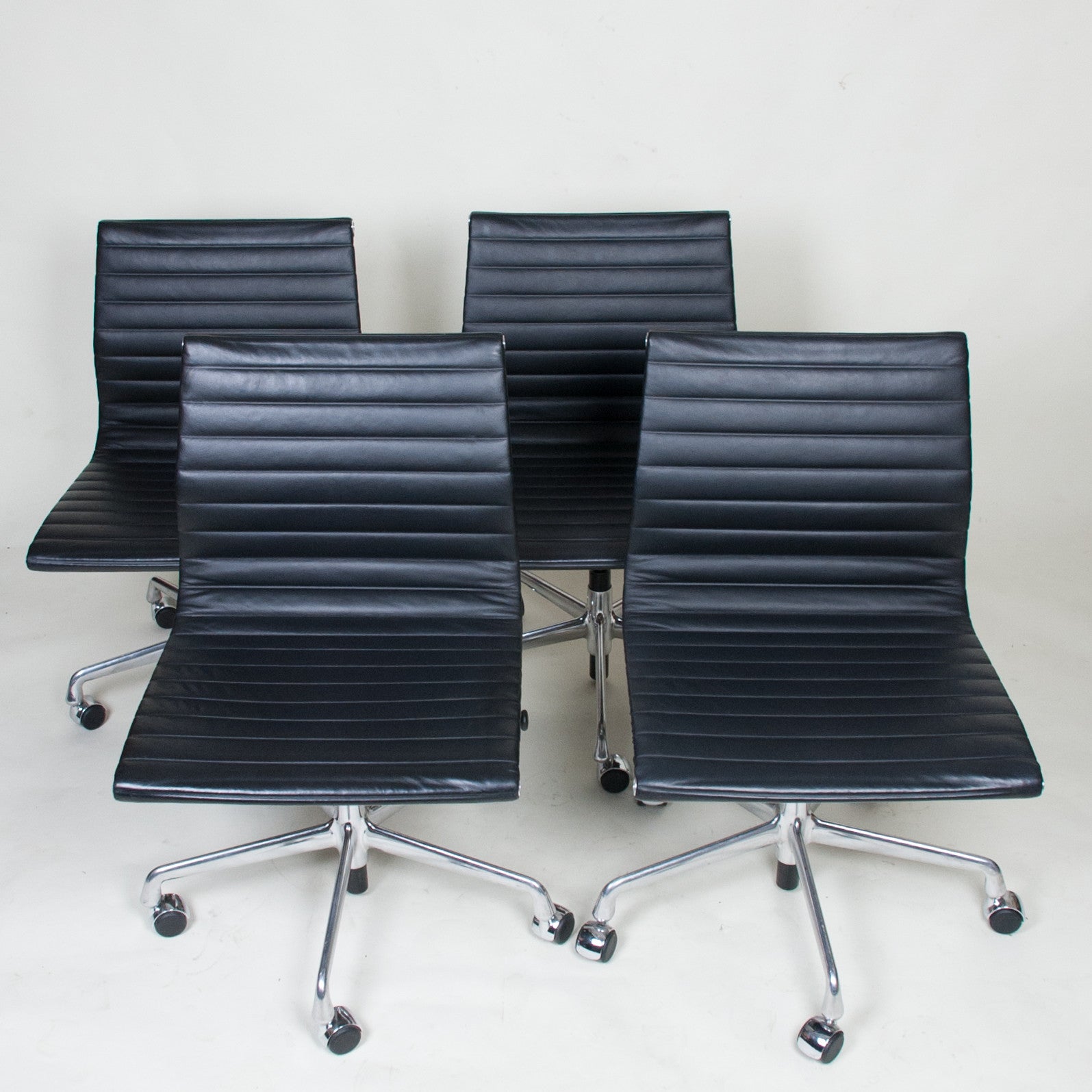 SOLD Eames Herman Miller Low Back Aluminum Group Chairs 4 Available