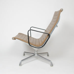 SOLD Eames Herman Miller Aluminum Group Lounge Chair, Tan Upholstery