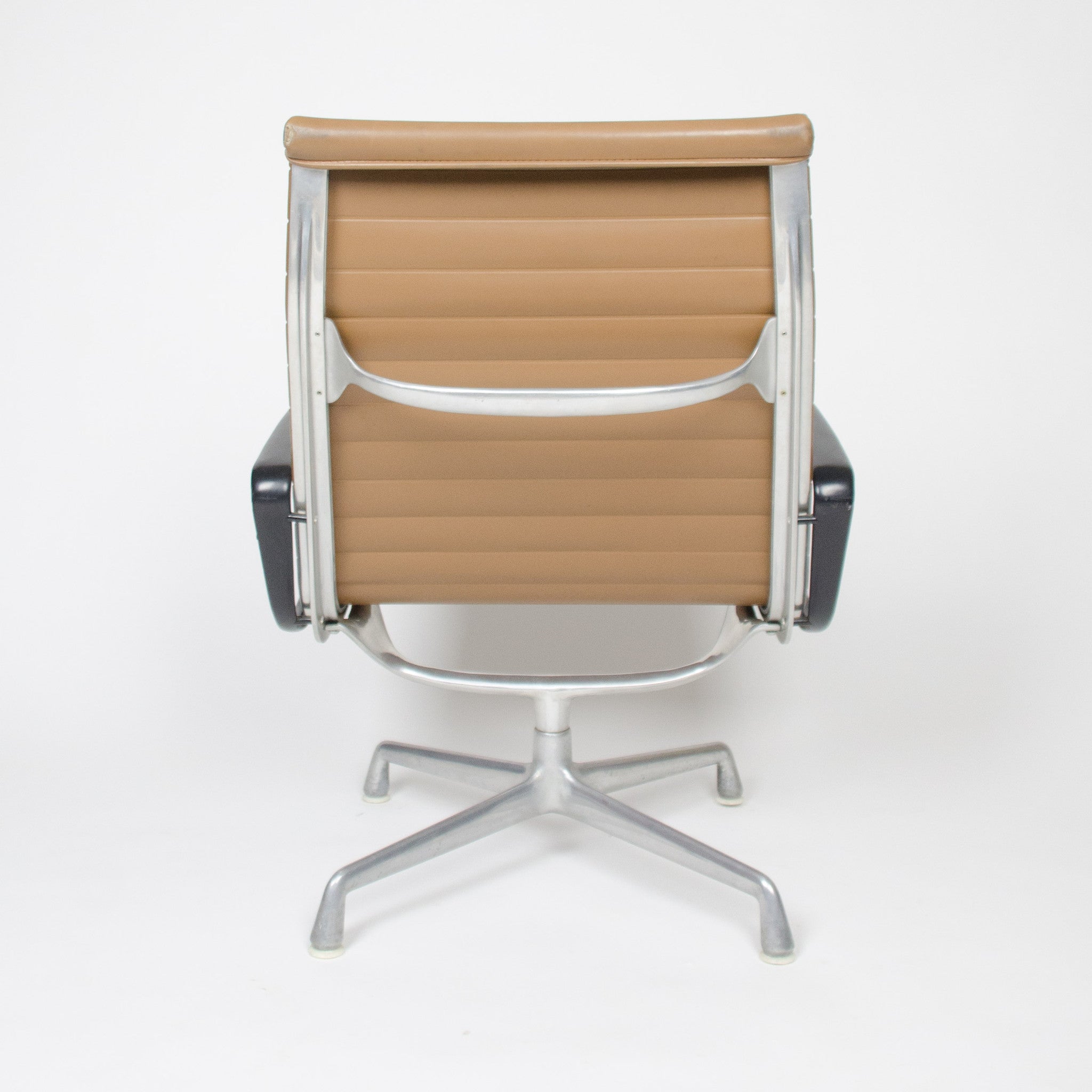 SOLD Eames Herman Miller Aluminum Group Lounge Chair, Tan Upholstery