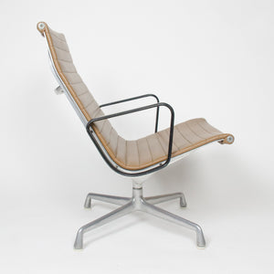 SOLD Eames Herman Miller Aluminum Group Lounge Chair, Tan Upholstery