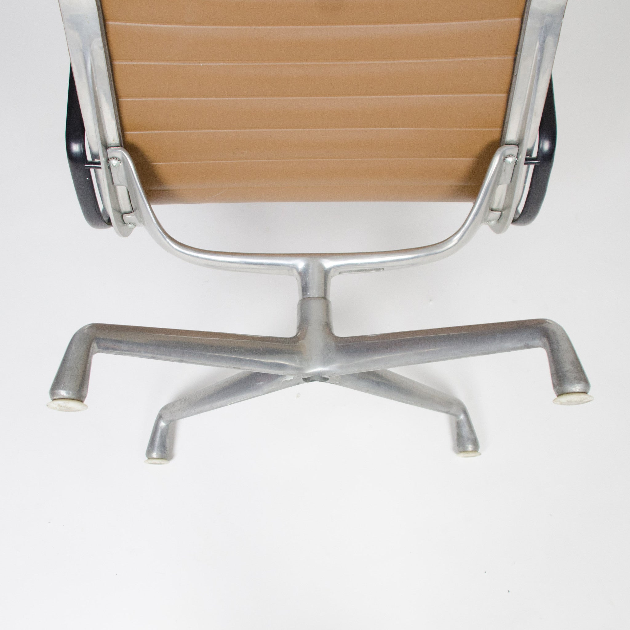 SOLD Eames Herman Miller Aluminum Group Lounge Chair, Tan Upholstery