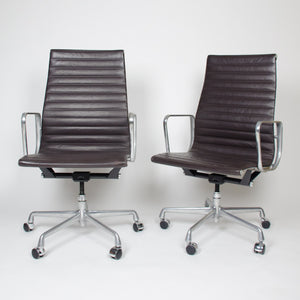 SOLD Eames Herman Miller Leather High Executive Aluminum Group Desk Chairs (5x available)