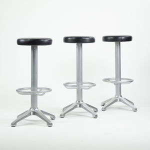 SOLD AMAT-3 Cooper Bar Counter Leather Stools Spain 4x Available