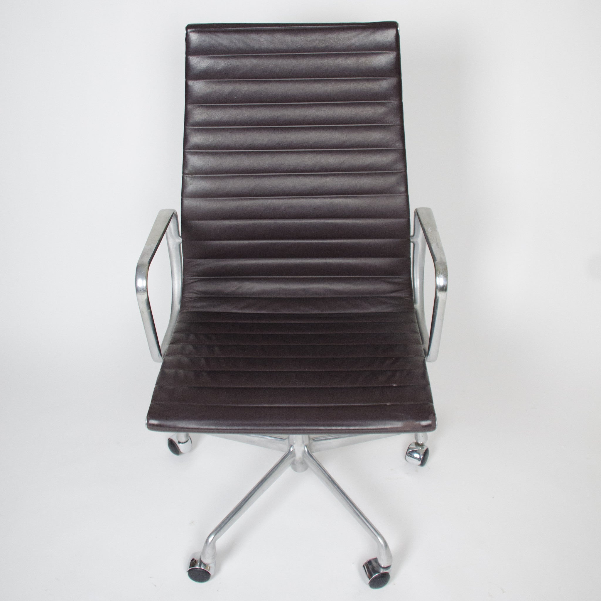 SOLD Eames Herman Miller Leather High Executive Aluminum Group Desk Chairs (5x available)