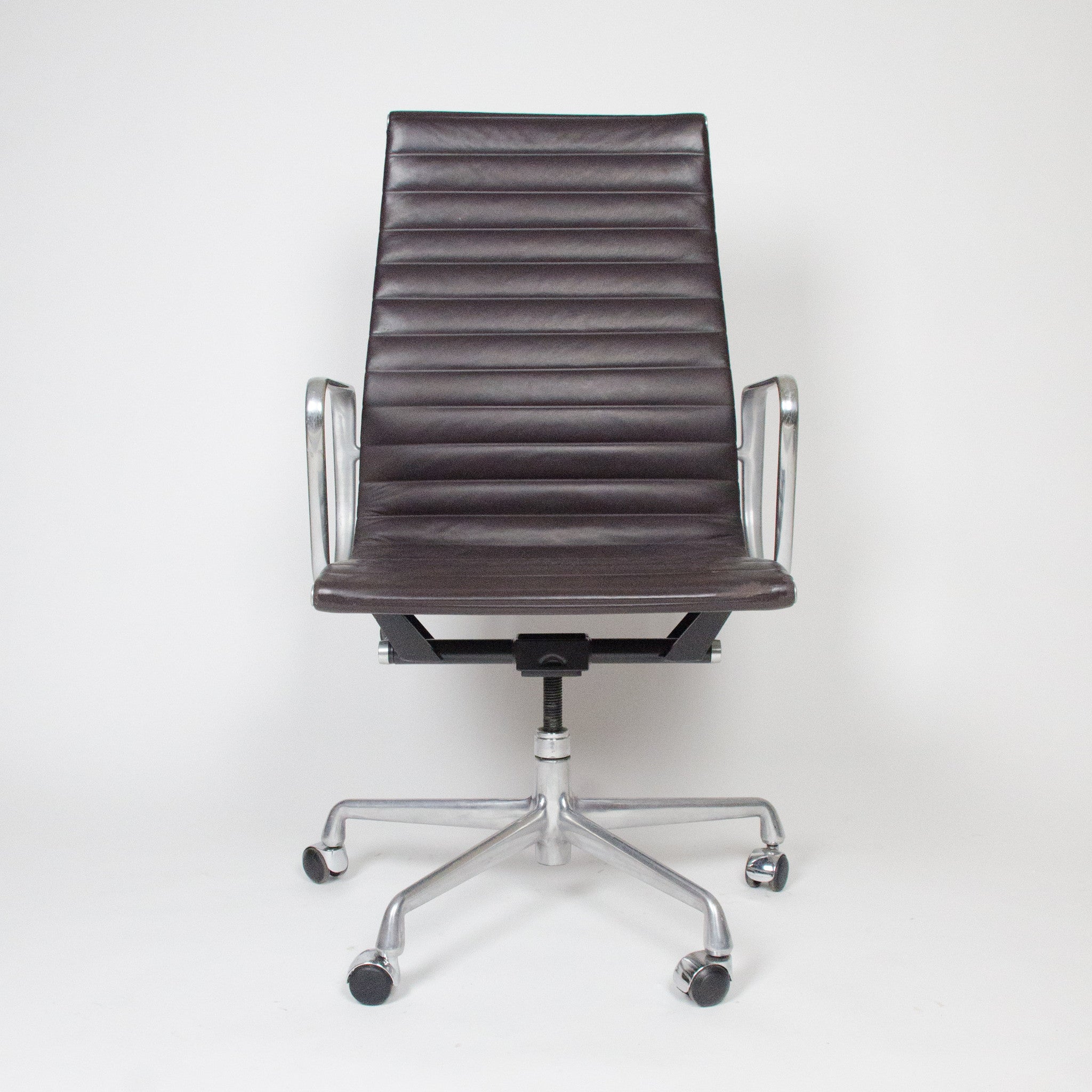 SOLD Eames Herman Miller Leather High Executive Aluminum Group Desk Chairs (5x available)