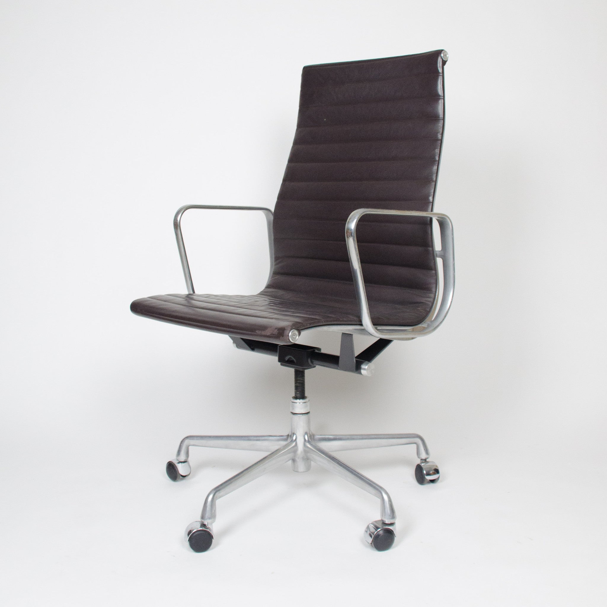 SOLD Eames Herman Miller Leather High Executive Aluminum Group Desk Chairs (5x available)