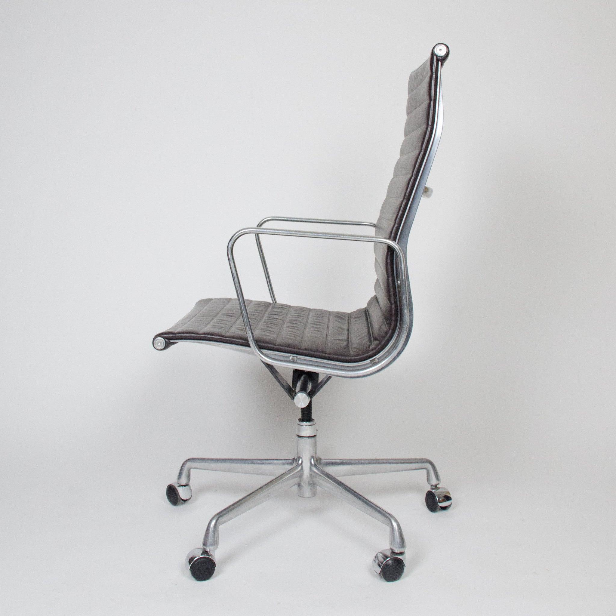 SOLD Eames Herman Miller Leather High Executive Aluminum Group Desk Chairs (5x available)