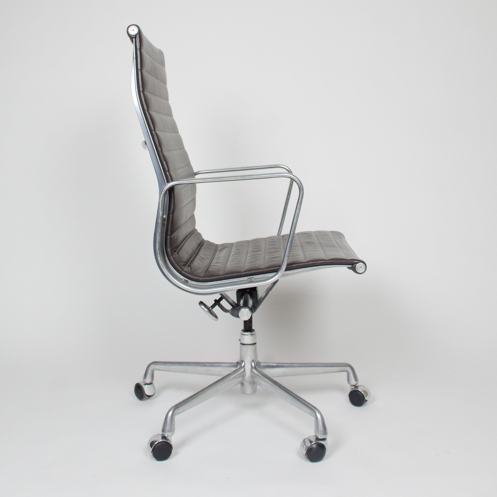 SOLD Eames Herman Miller Leather High Executive Aluminum Group Desk Chairs (5x available)