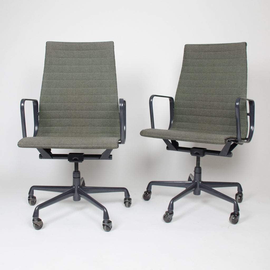 SOLD Eames Herman Miller Fabric High Executive Aluminum Group Desk Chairs