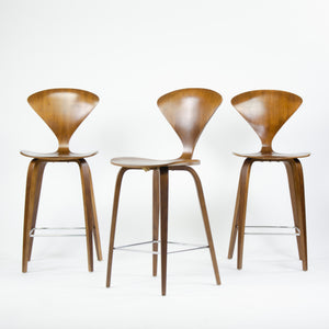 SOLD Cherner Walnut Barstools Norman Cherner Chair Company