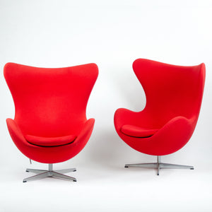 SOLD Arne Jacobsen Egg Chairs for Fritz Hansen Original Fabric Denmark