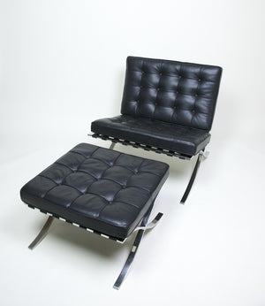 SOLD Knoll Stainless Steel Barcelona Chair and Ottoman