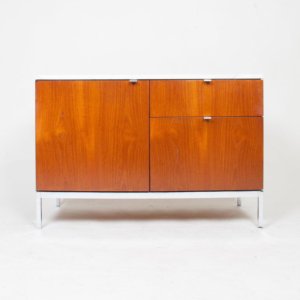 SOLD Florence Knoll Vintage Wood and Marble Credenza Cabinet Sideboard