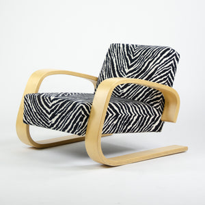 SOLD Artek Alvar Aalto 400 Tank Chair Zebra Upholstery 5x Available