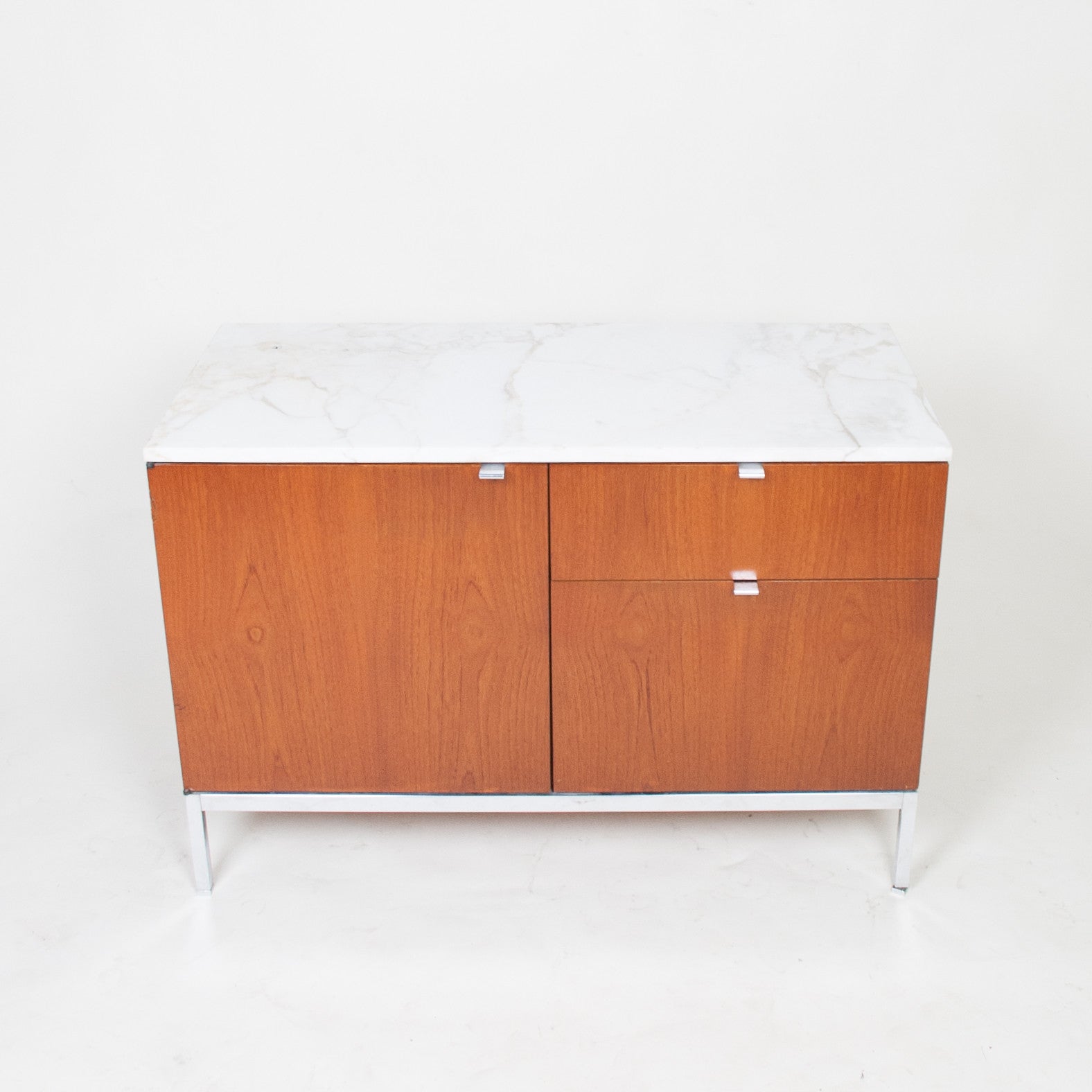 SOLD Florence Knoll Vintage Wood and Marble Credenza Cabinet Sideboard
