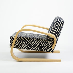 SOLD Artek Alvar Aalto 400 Tank Chair Zebra Upholstery 5x Available