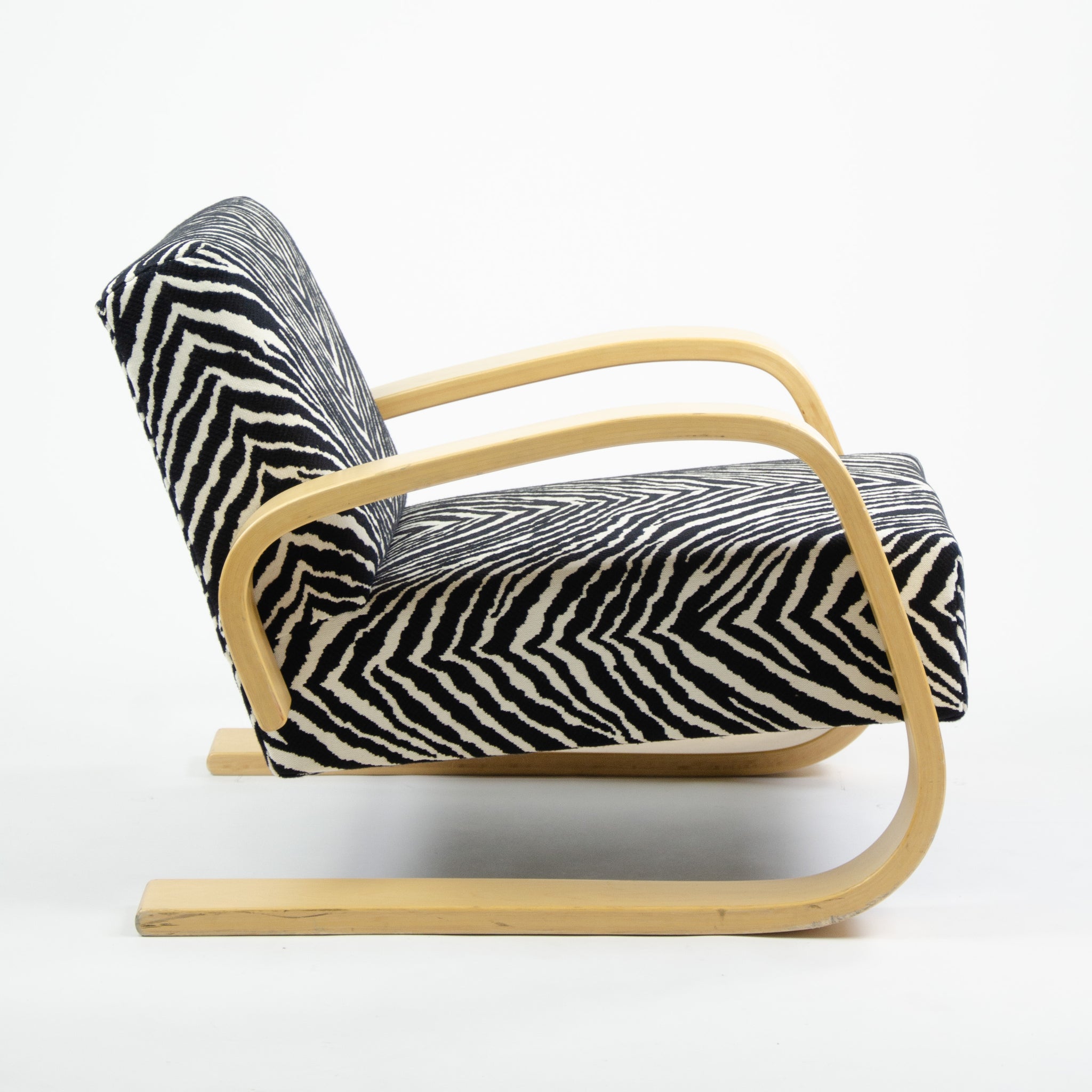 SOLD Artek Alvar Aalto 400 Tank Chair Zebra Upholstery 5x Available