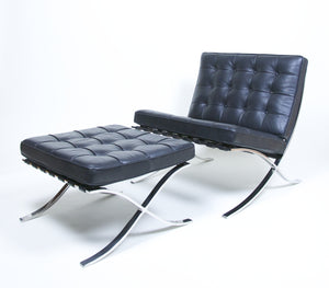 SOLD Knoll Stainless Steel Barcelona Chair and Ottoman