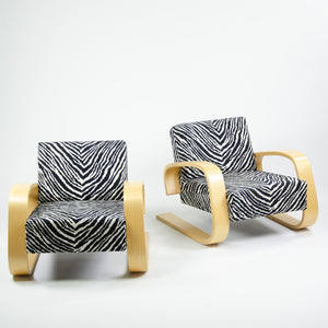 SOLD Artek Alvar Aalto 400 Tank Chair Zebra Upholstery 5x Available