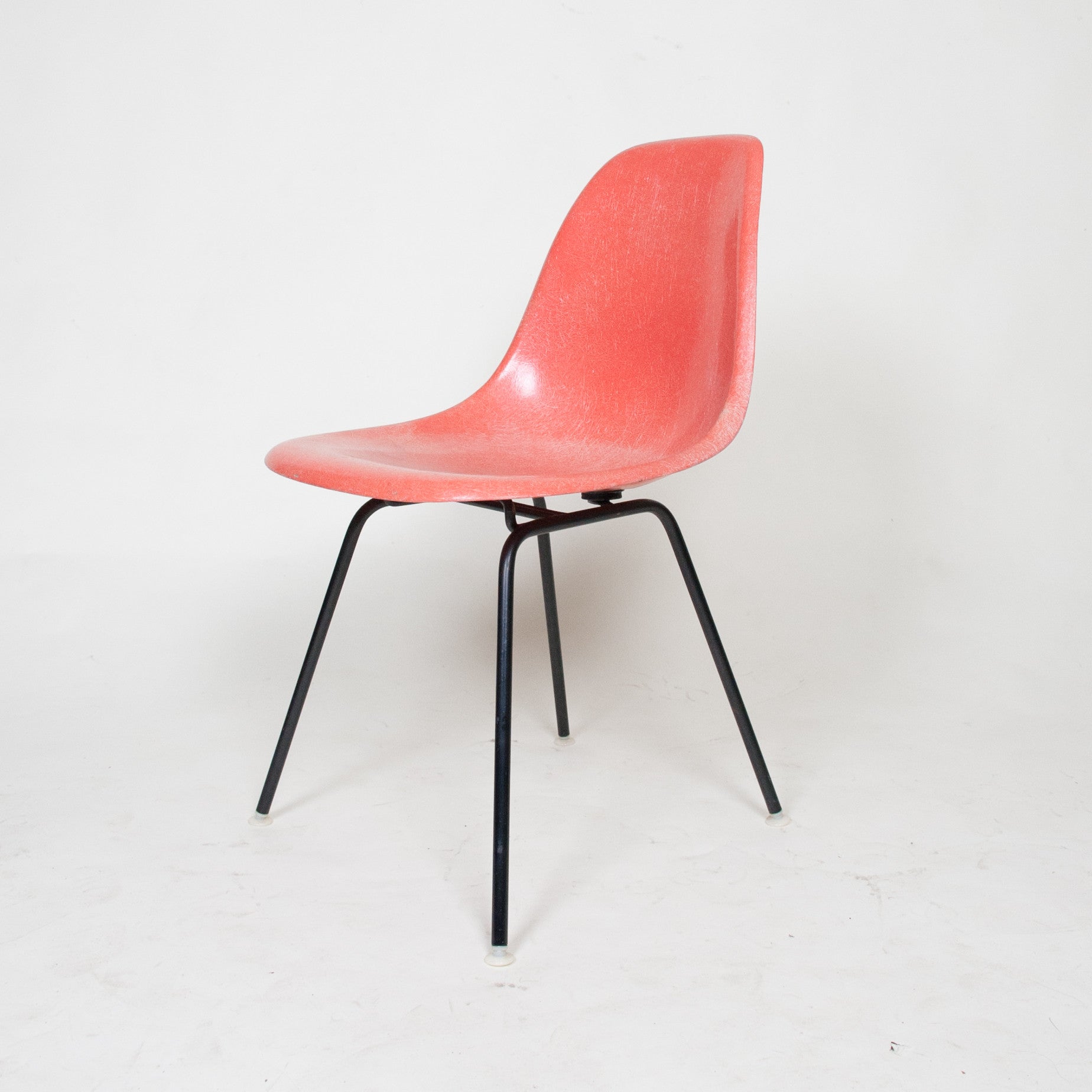 SOLD Herman Miller Eames Red / Orange Fiberglass Side Shell Chair