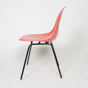 SOLD Herman Miller Eames Red / Orange Fiberglass Side Shell Chair