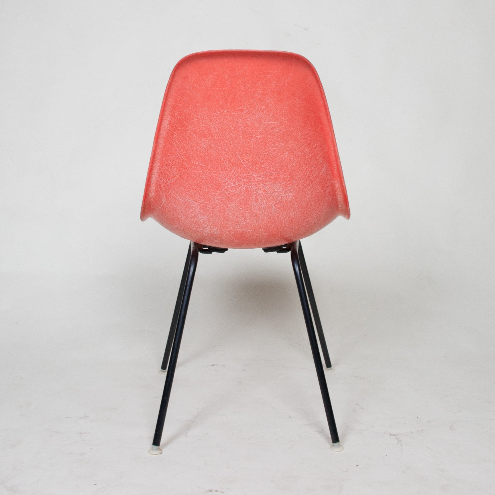 SOLD Herman Miller Eames Red / Orange Fiberglass Side Shell Chair