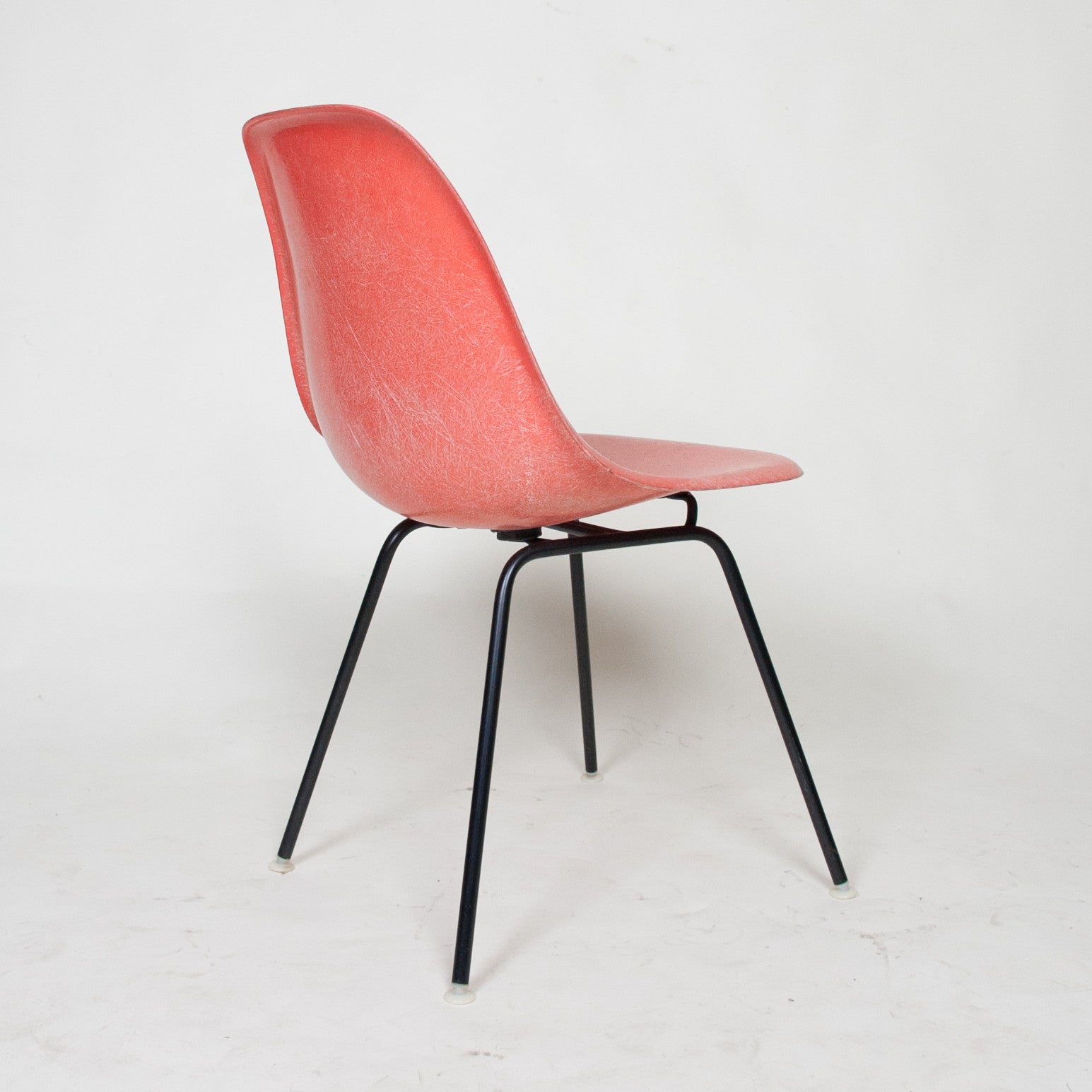 SOLD Herman Miller Eames Red / Orange Fiberglass Side Shell Chair