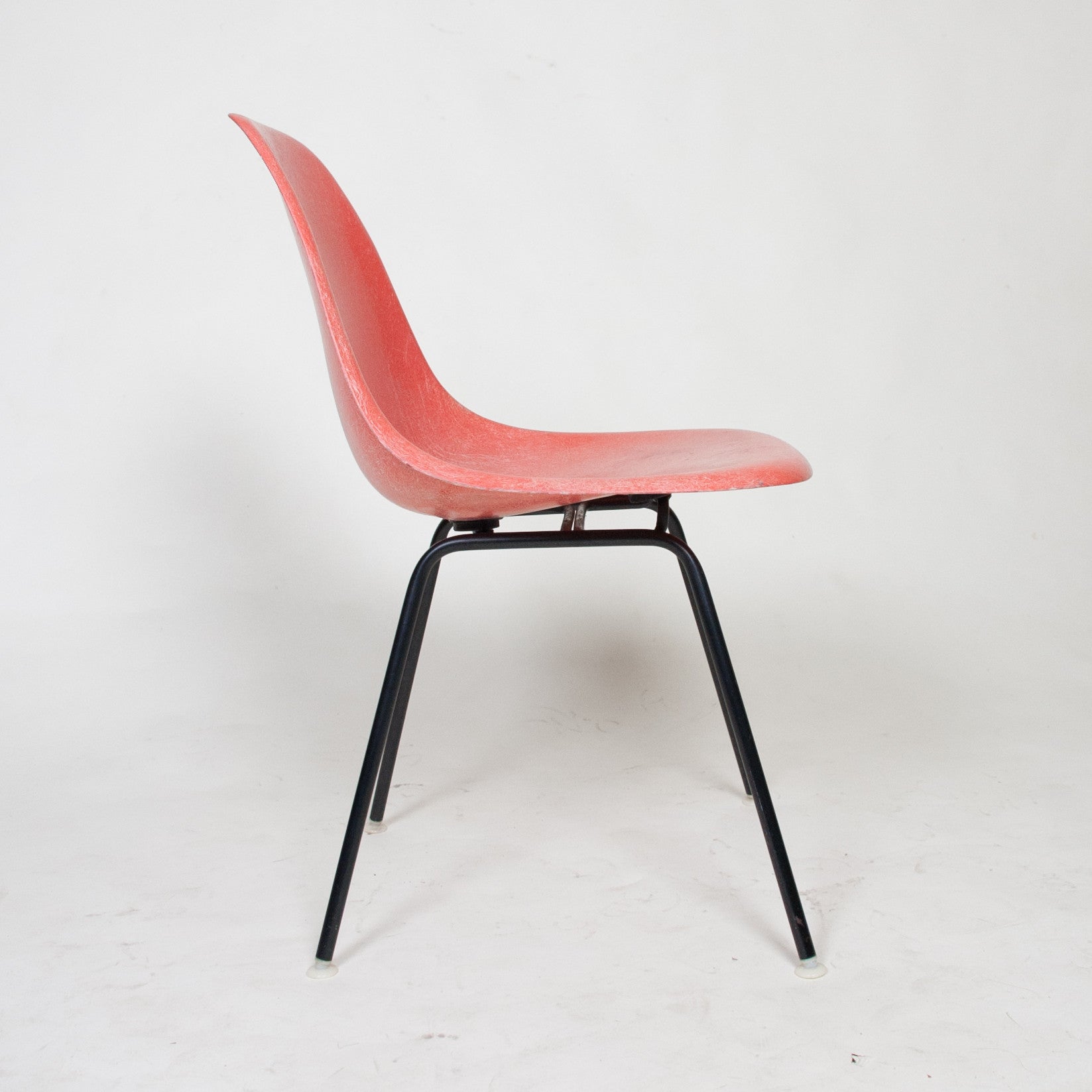 SOLD Herman Miller Eames Red / Orange Fiberglass Side Shell Chair