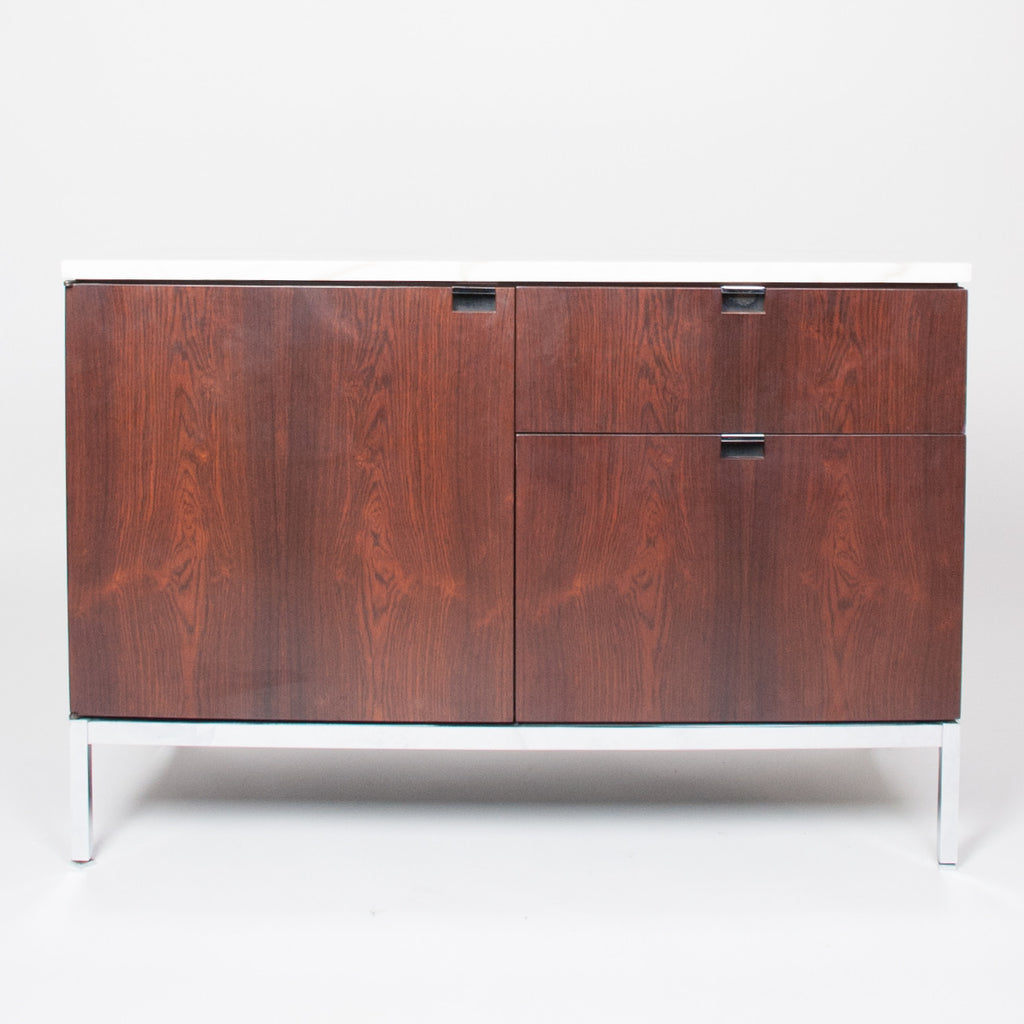 SOLD Florence Knoll Vintage Rosewood and Marble Credenza Cabinet Sideboard